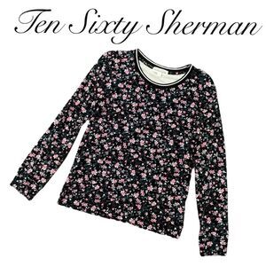 Ten Sixty Sherman Girls Black and Pink Floral Long Sleeve Top Sz Large NWT Soft